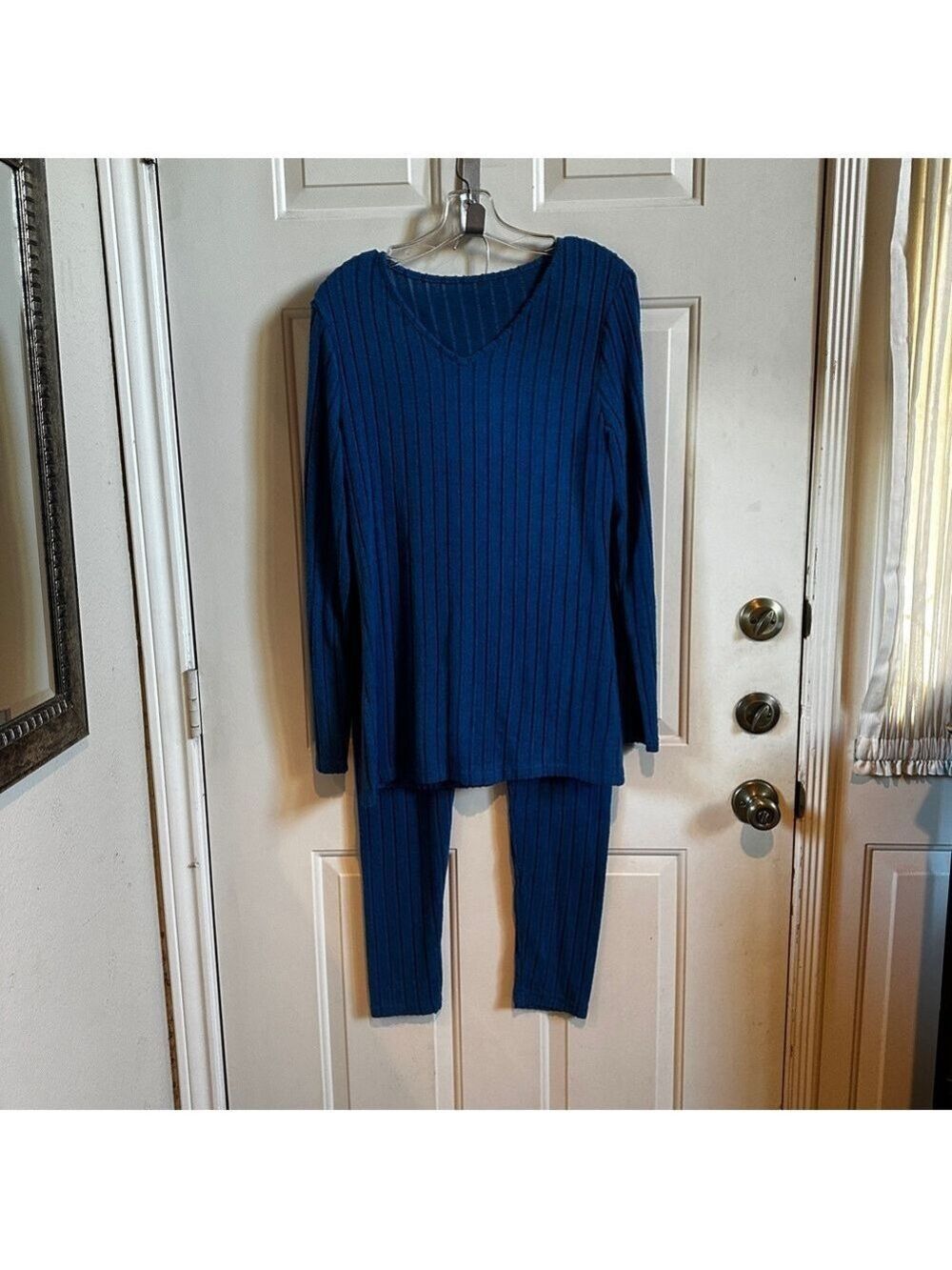 Blue Ribbed Knit Set XL - Picture 7 of 13